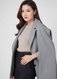 Manteau court coupe droite sans capuche gris IMPERIAL femme