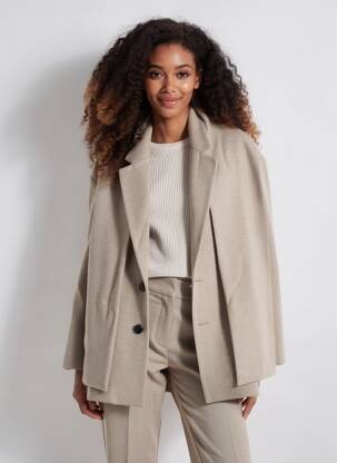Manteau court coupe droite sans capuche beige IMPERIAL femme
