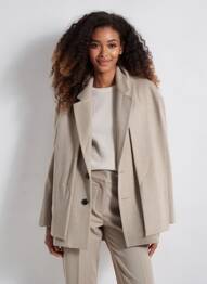 Manteau court coupe droite sans capuche beige IMPERIAL femme