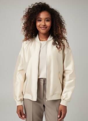 Blouson effet matière satinée beige IMPERIAL femme
