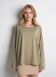T-shirt manches longues manches longues vert PLEASE femme