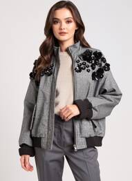 Blouson col col montant noir DIXIE femme