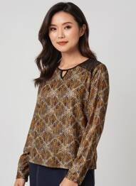 T-shirt imprimé fantaisie manches longues noir TELMAIL femme