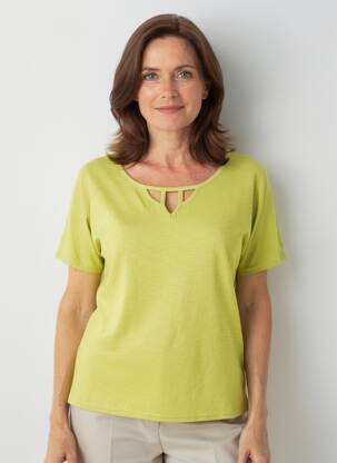 T-shirt coupe droite manches courtes vert TELMAIL femme