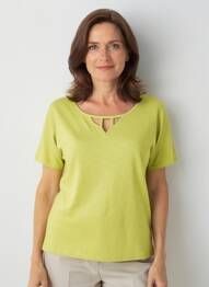 T-shirt coupe droite manches courtes vert TELMAIL femme