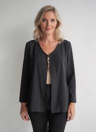 Veste casual coupe droite noir TELMAIL femme