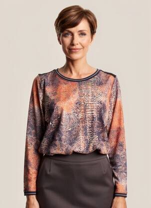 Top stretch manches longues orange GUY DUBOUIS femme