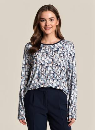 T-shirt manches longues manches longues bleu LE COMTE femme