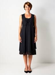 Robe mi-longue sans manche sans manche noir JEAN DELFIN femme