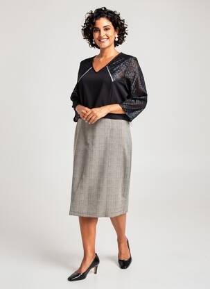 Robe mi-longue manches 3/4 manches 3/4 noir MERI & ESCA femme