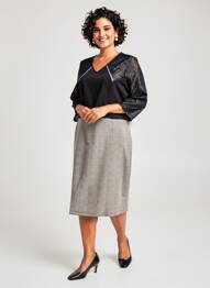 Robe mi-longue manches 3/4 manches 3/4 noir MERI & ESCA femme