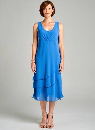 Robe mi-longue sans manche sans manche bleu JEAN DELFIN femme