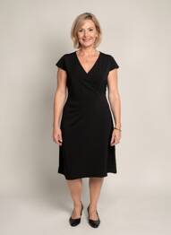 Robe mi-longue manches courtes manches courtes noir TELMAIL femme