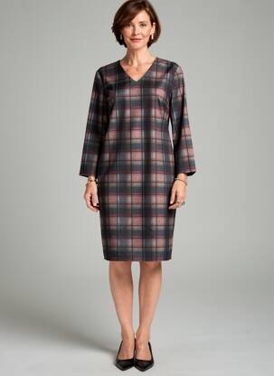 Robe mi-longue manches longues manches longues noir GEVANA femme