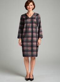 Robe mi-longue manches longues manches longues noir GEVANA femme