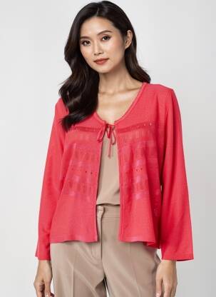 Gilet manches longues coupe cintrée rouge TELMAIL femme