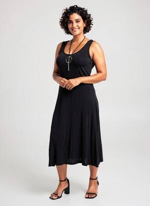Robe mi-longue sans manche sans manche noir TELMAIL femme