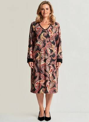 Robe mi-longue manches 3/4 manches 3/4 noir TELMAIL femme