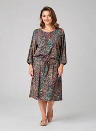 Robe mi-longue manches 3/4 manches 3/4 noir GEVANA femme