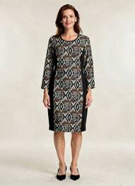 Robe mi-longue manches 3/4 manches 3/4 noir TELMAIL femme