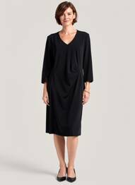 Robe mi-longue manches longues manches longues noir GERRY WEBER femme