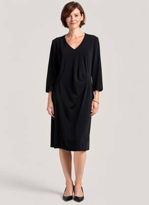 Robe mi-longue manches longues manches longues noir GERRY WEBER femme
