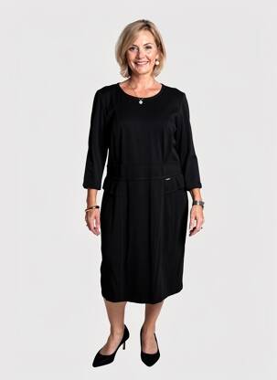 Robe mi-longue manches 3/4 manches 3/4 noir GERRY WEBER femme