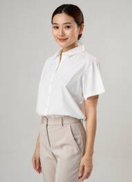 Chemisier coupe droite manches courtes blanc ARMOR LUX femme