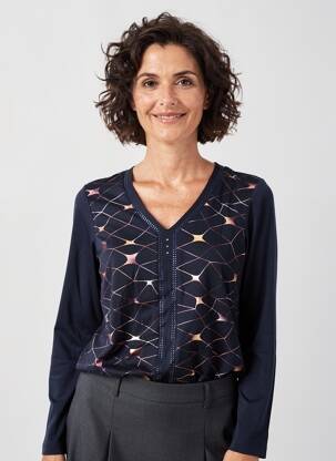 T-shirt manches longues manches longues bleu GREGORY PAT femme
