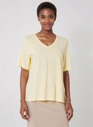 T-shirt coupe droite manches courtes jaune MICHA femme