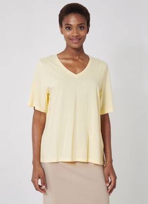 T-shirt coupe droite manches courtes jaune MICHA femme