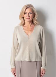 Pull col v manches longues or CHRISTINE LAURE femme