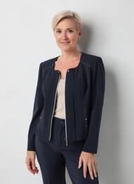 Veste casual coupe droite bleu CHRISTINE LAURE femme