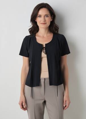 Veste casual col rond noir JEAN DELFIN femme