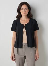 Veste casual col rond noir JEAN DELFIN femme