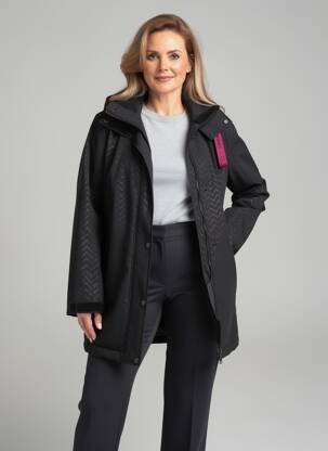 Parka fermeture zippée sur le devant a capuche noir BARBARA LEBEK femme
