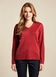Pull coupe cintrée manches longues marron COULEURS DU TEMPS femme