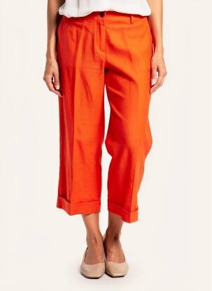 Pantalon 7/8 taille à pinces taille basse orange TONI femme