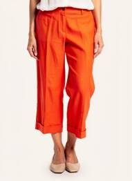 Pantalon 7/8 taille à pinces taille basse orange TONI femme