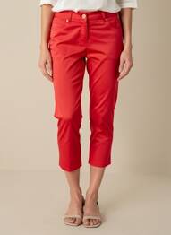 Pantacourt stretch taille normale rouge MAE MAHE femme