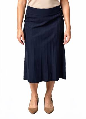 Jupe mi-longue stretch bleu SCORZZO femme