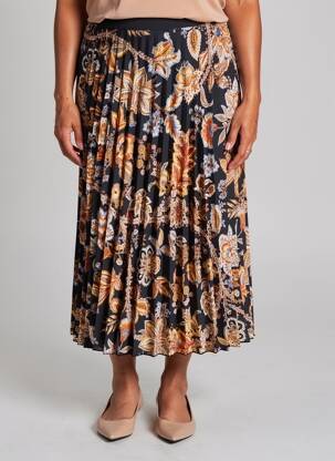 Jupe mi-longue taille normale noir LE COMTE femme