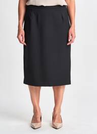 Jupe mi-longue doublure textile noir GUY DUBOUIS femme
