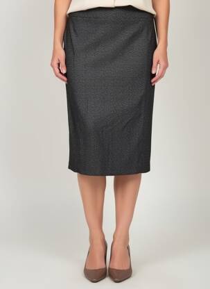 Jupe mi-longue taille normale noir GEVANA femme