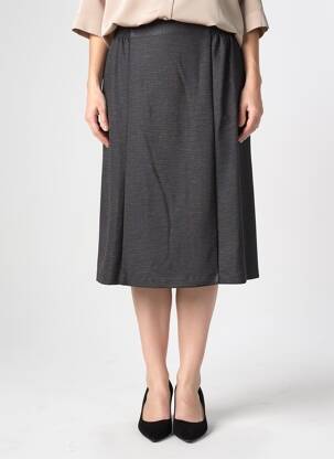 Jupe mi-longue coupe évasée noir GEVANA femme
