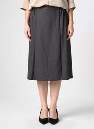 Jupe mi-longue doublure textile noir GEVANA femme