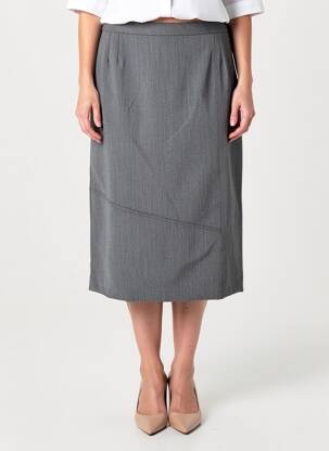 Jupe mi-longue taille normale gris GEVANA femme