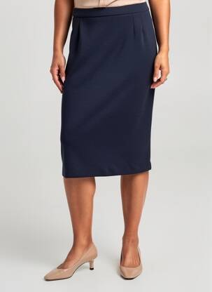 Jupe mi-longue stretch bleu GEVANA femme