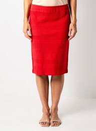 Jupe mi-longue stretch rouge BARBARA LEBEK femme