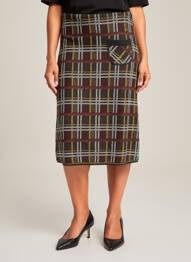 Jupe mi-longue stretch noir SAINT CHARLES femme